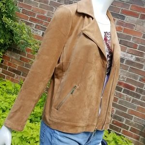 Worn Once- Caramel Faux Suede Jacket!!🐆💛